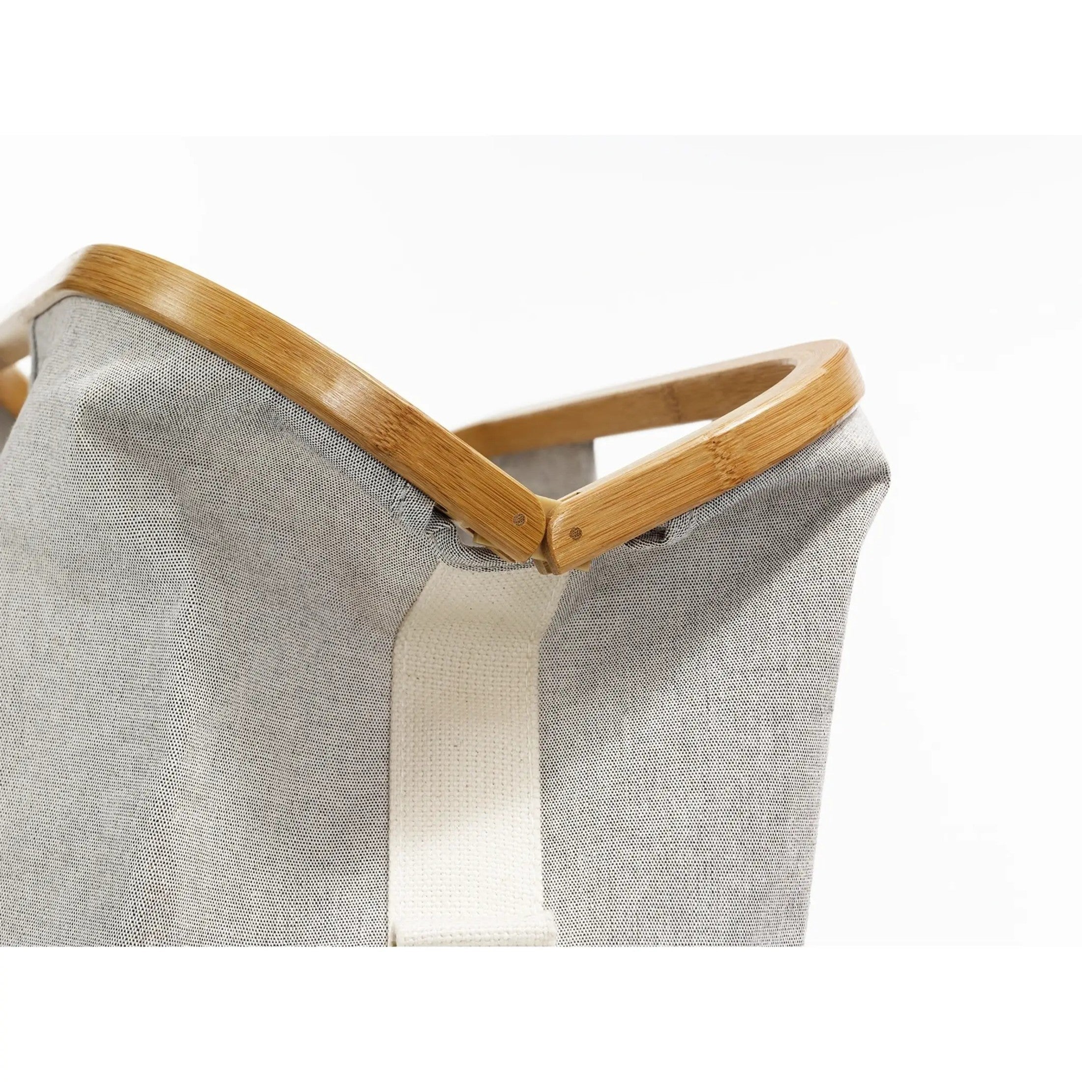 Sac canevas et bambou gris M