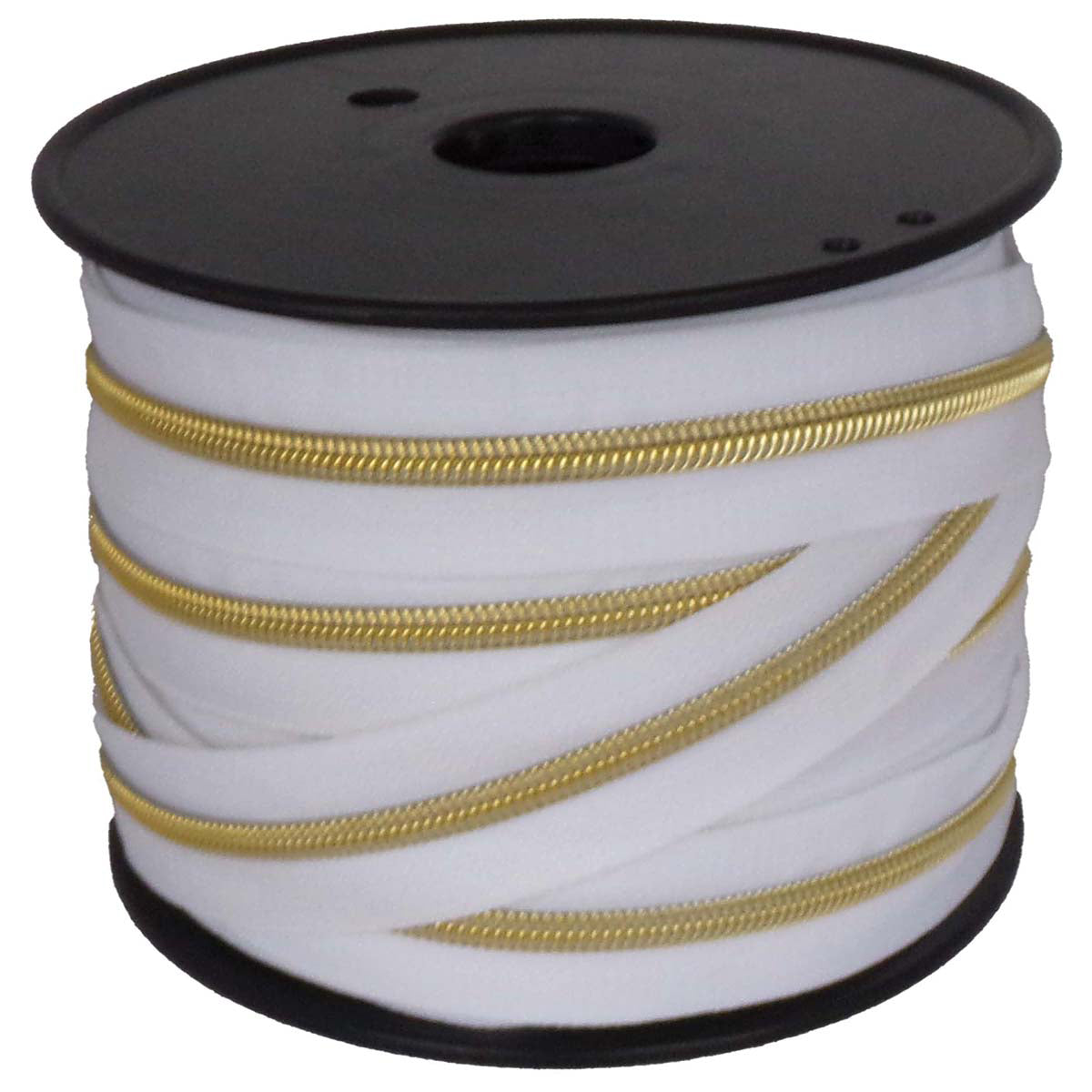 Fermeture nylon 5 mm lurex - Blanc et or