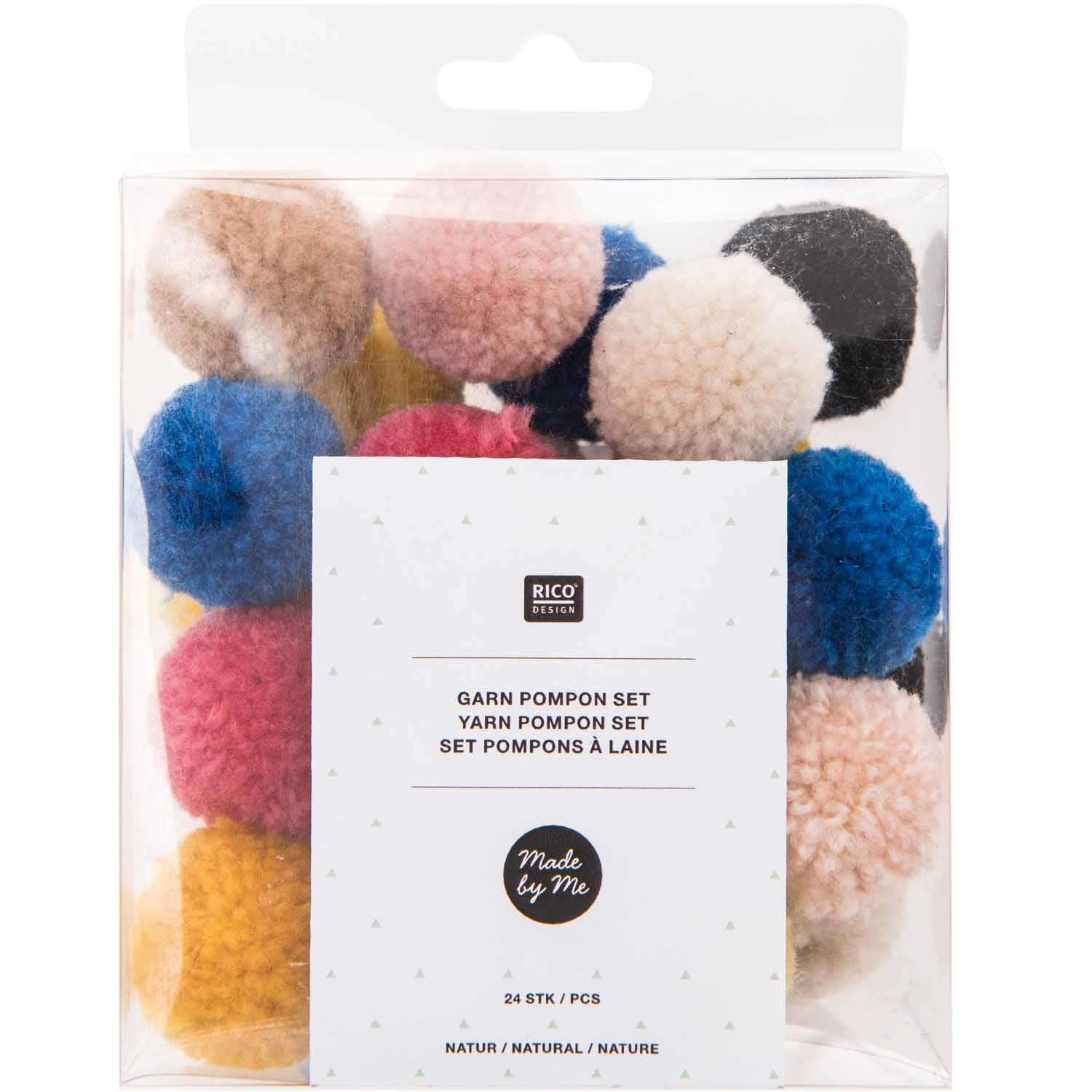 Set de 24 pompons en laine - Nature