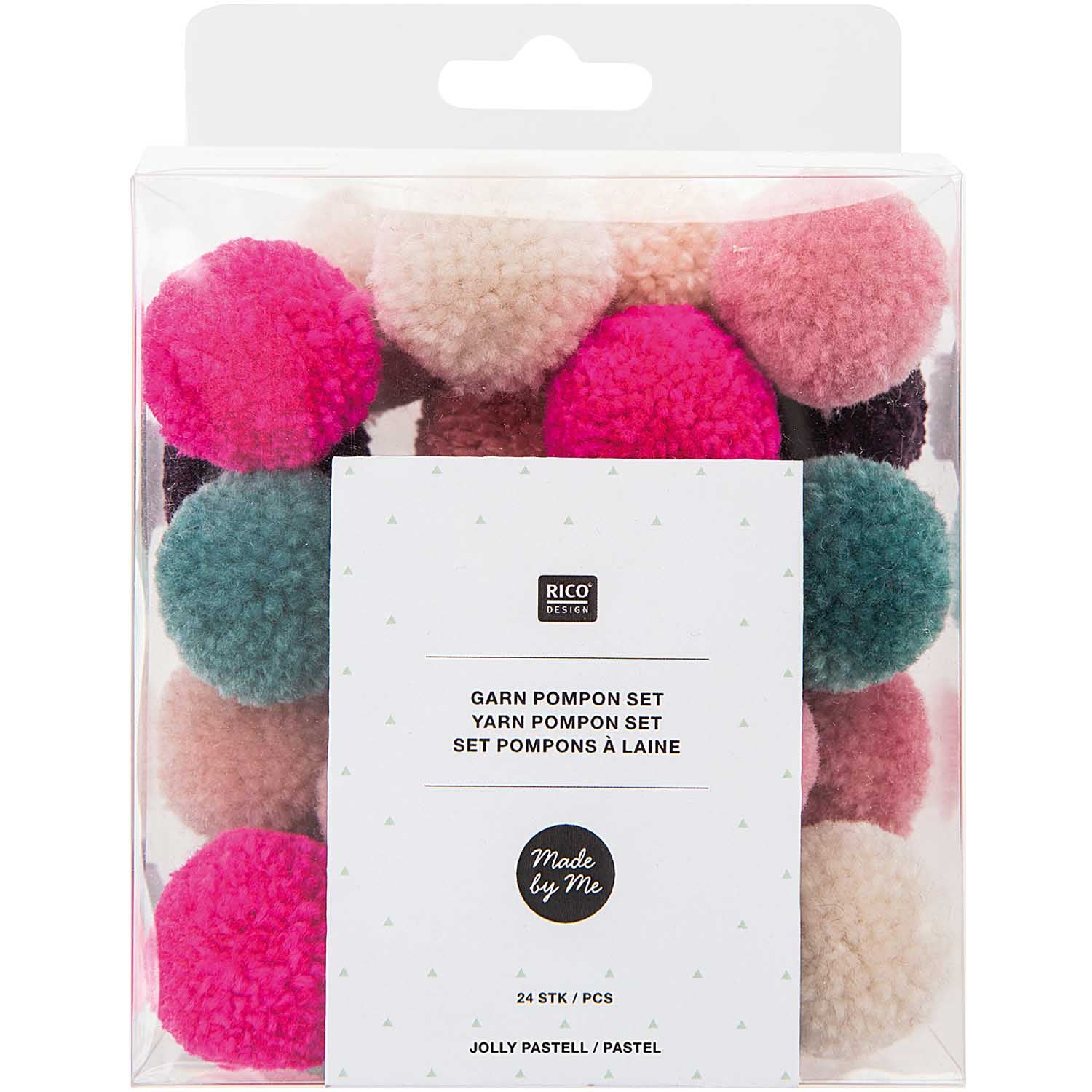 Set de 24 pompons en laine - Jolly christmas pastel