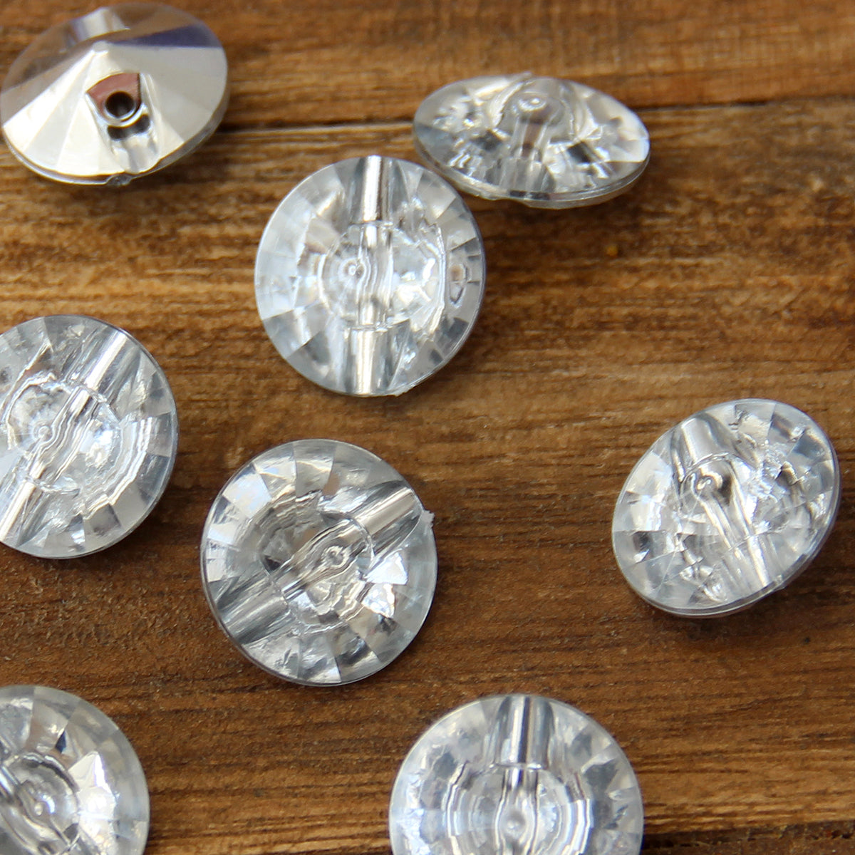 Set of 8 cocktail buttons 18 mm - Silver