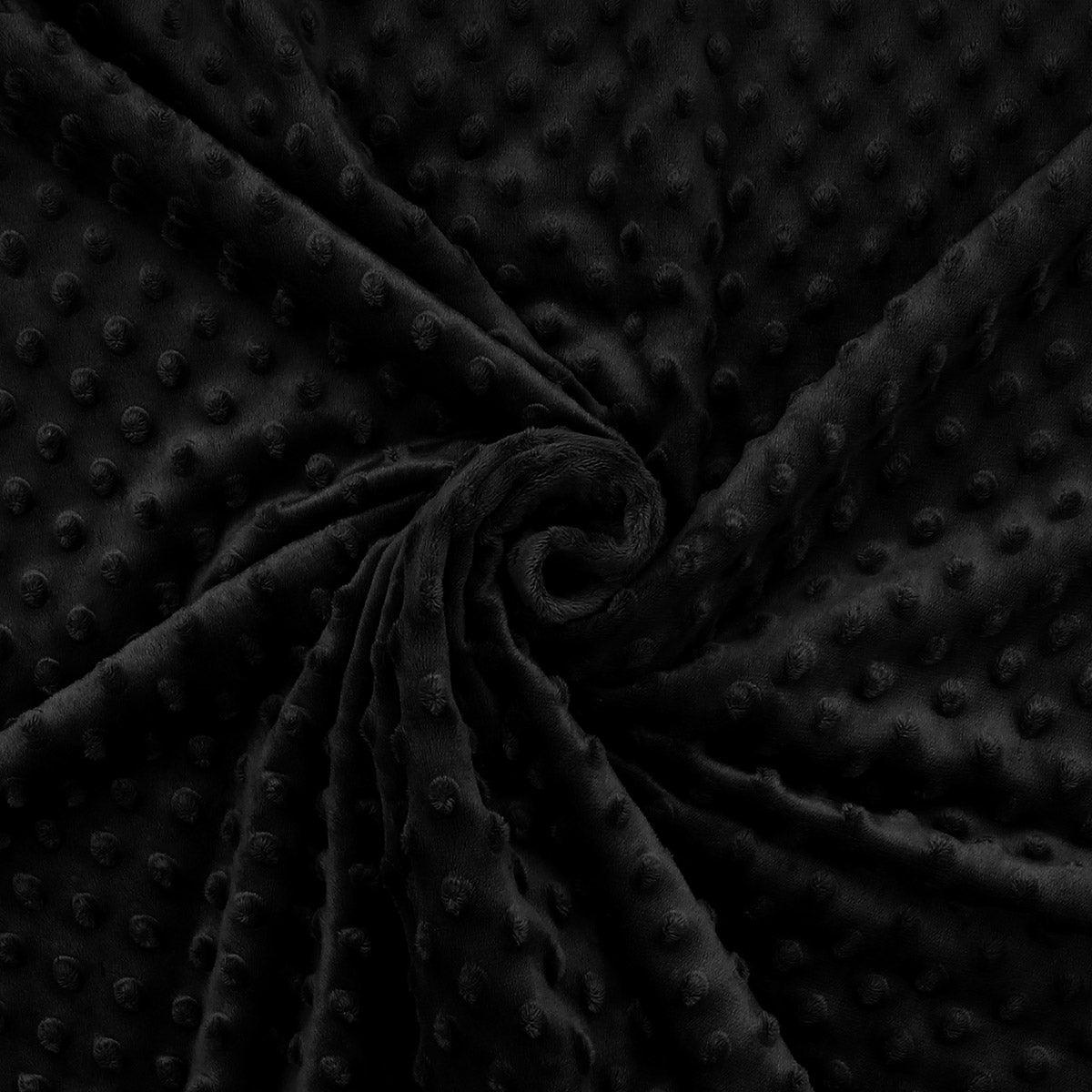 Tissu minky à pois - Noir