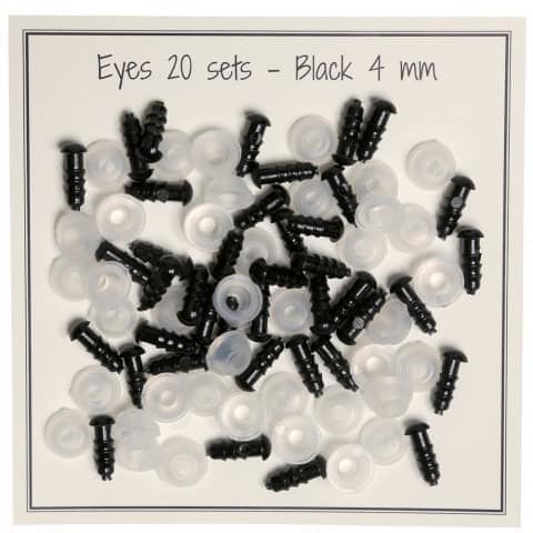 Black safety eyes 4 mm - 20 pairs