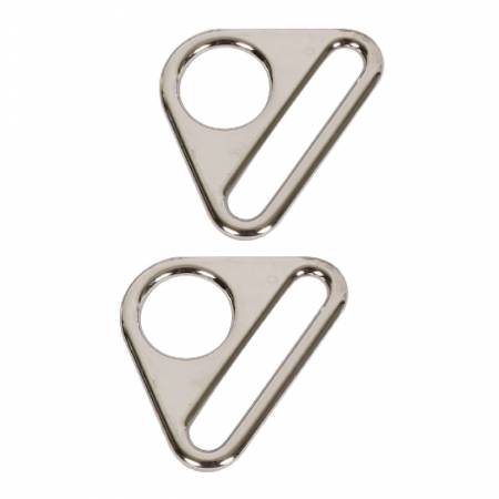 Set de 2 anneaux triangulaires passant 25 mm argent