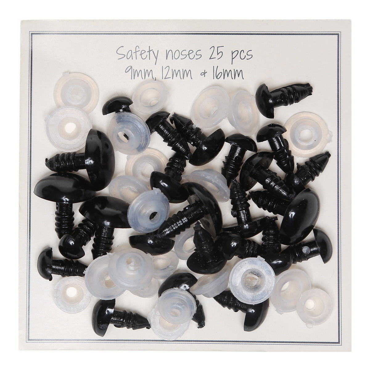 9-16 mm black safety nose - 25 pcs