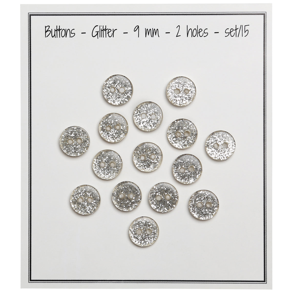 Set de 15 boutons Glitter 9 mm - Or