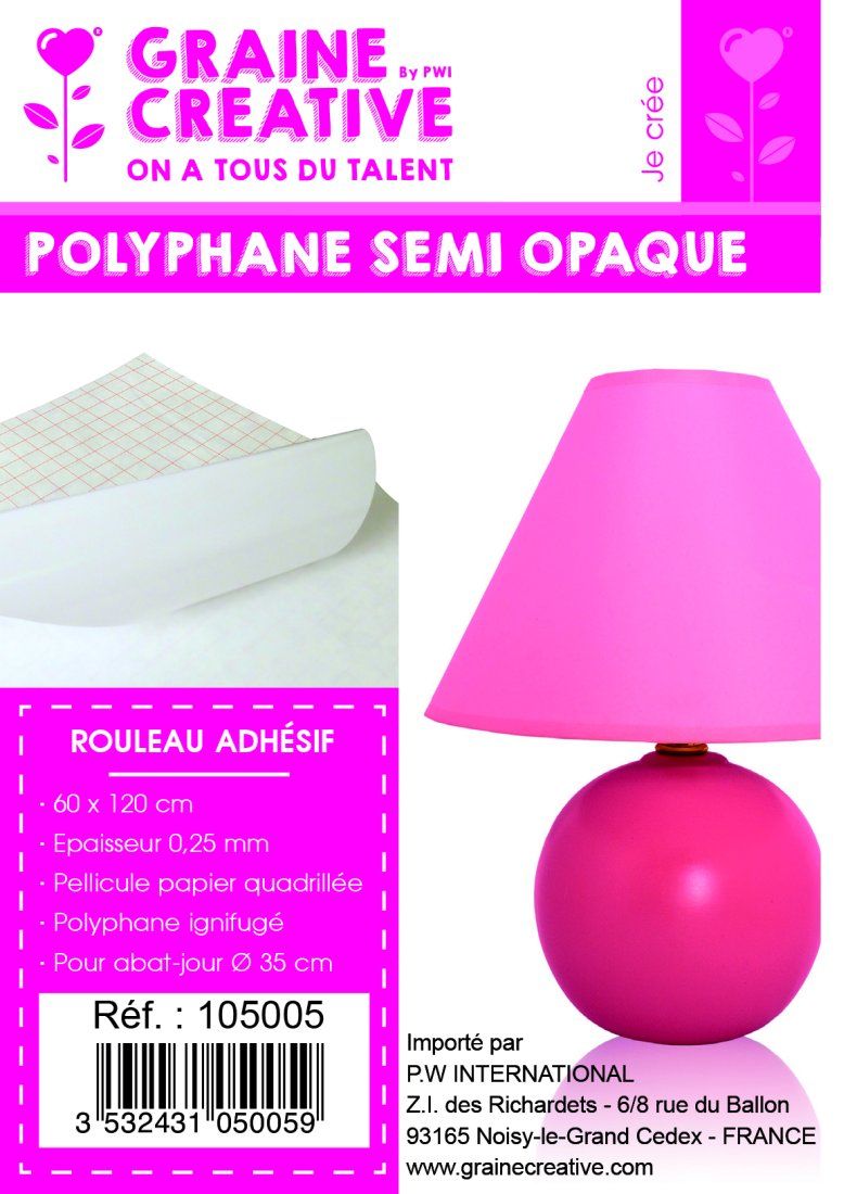 Rouleau polyphane adhésif quadrillé - Semi opaque