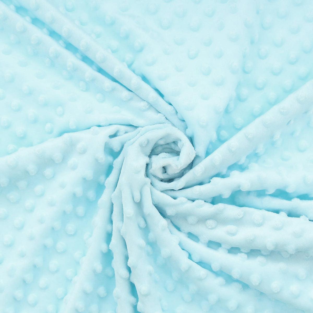 Tissu minky à pois - Bleu Layette