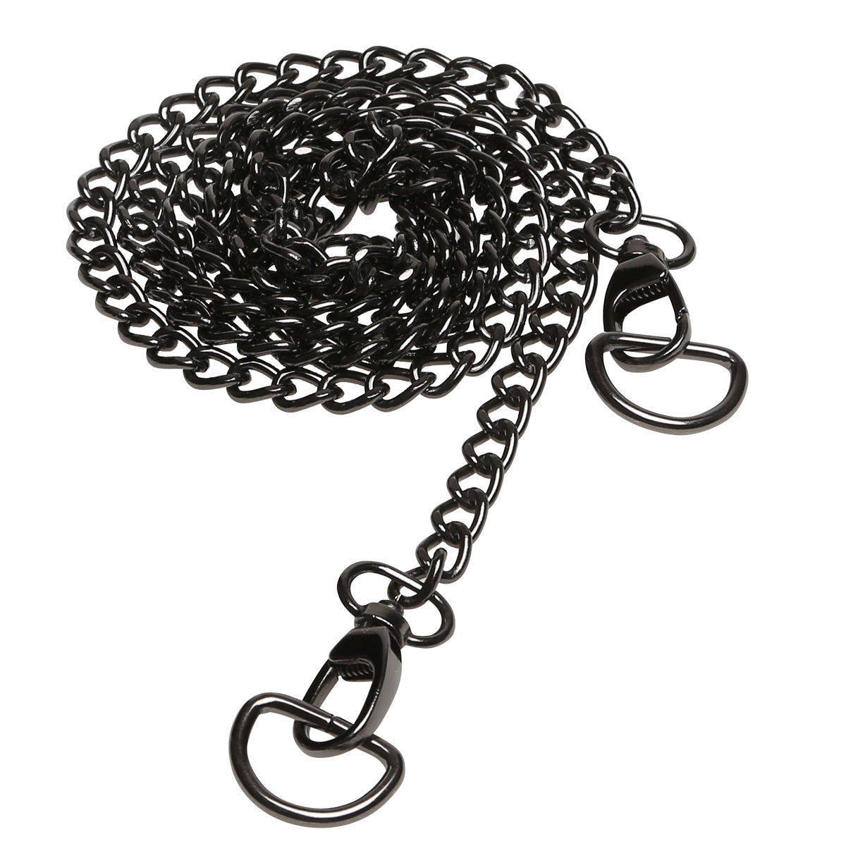 120 cm handbag chain with d - black rings