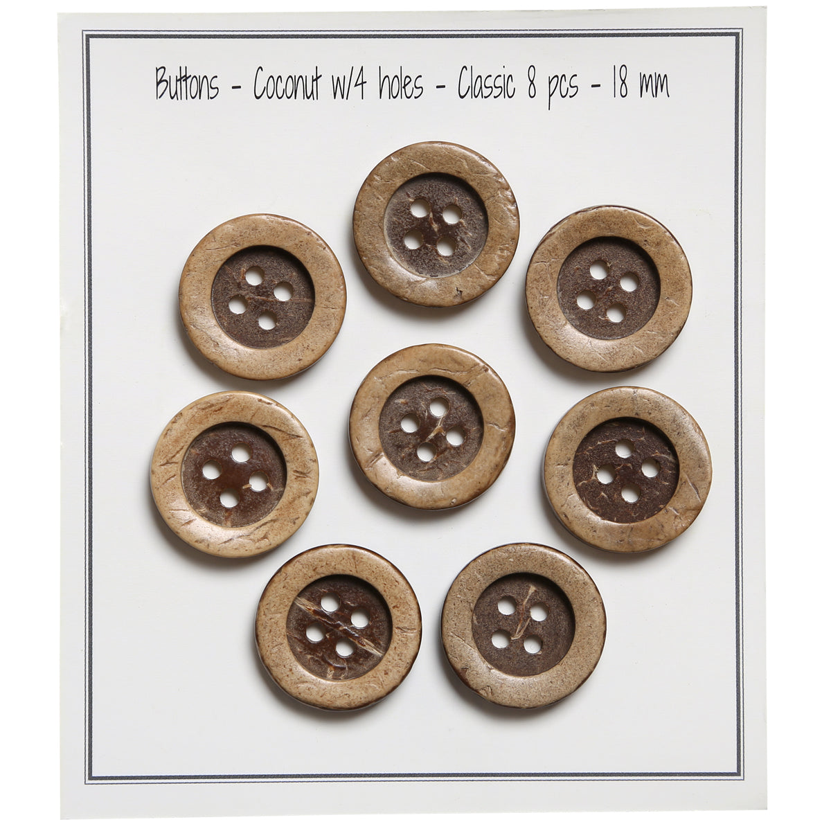 Package of 8 Classic Coco buttons 18 mm