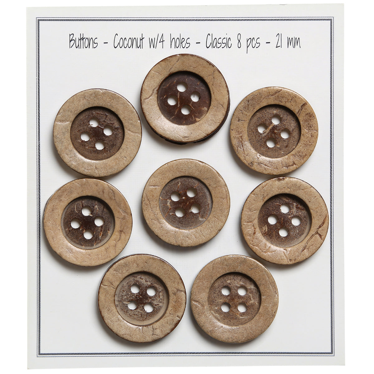 Package of 8 Classic Coconut buttons 21 mm