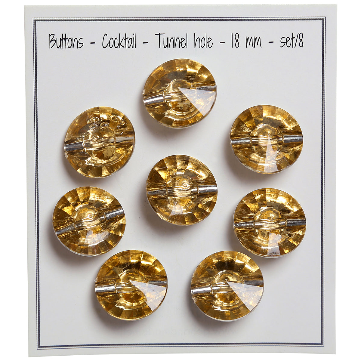 Set of 8 cocktail buttons 18 mm - gold