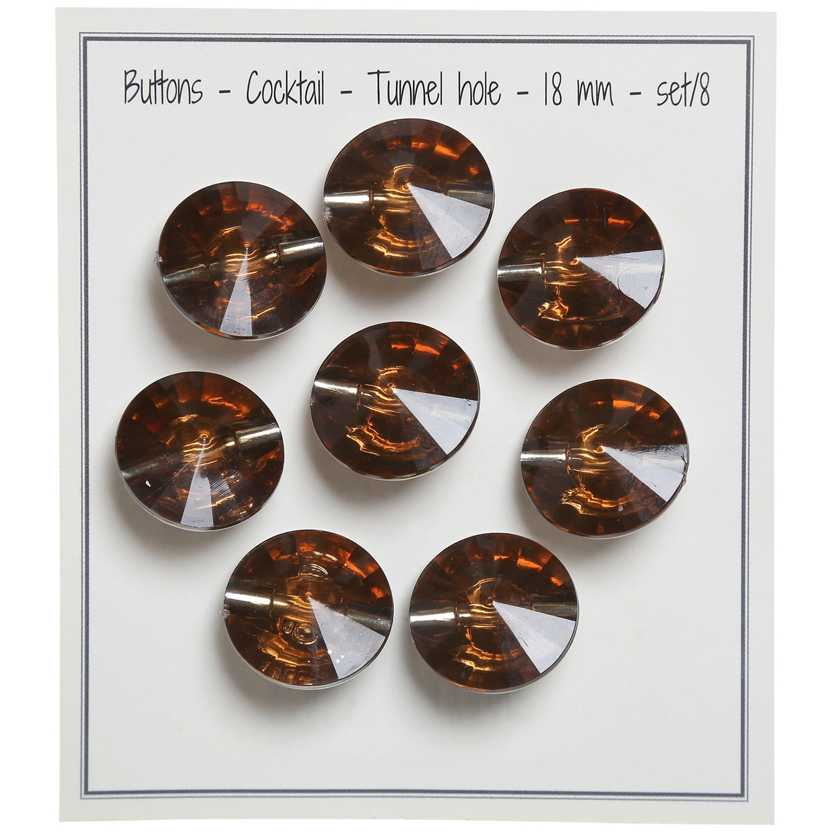 Set of 8 cocktail buttons 18 mm - bronze