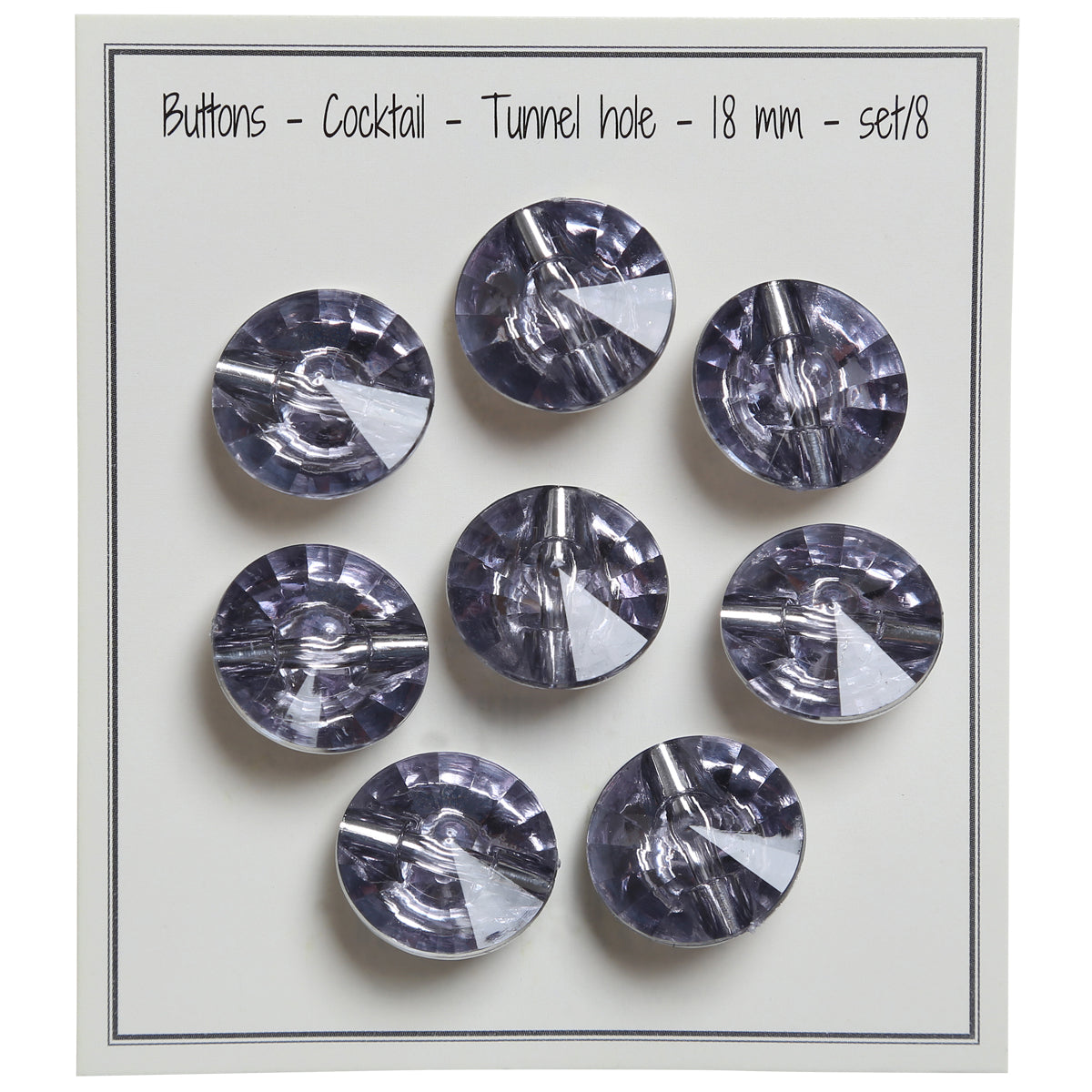 Set of 8 cocktail buttons 18 mm - gray