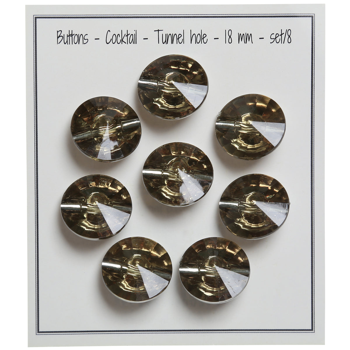 Set of 8 cocktail tail buttons 18 mm - Green