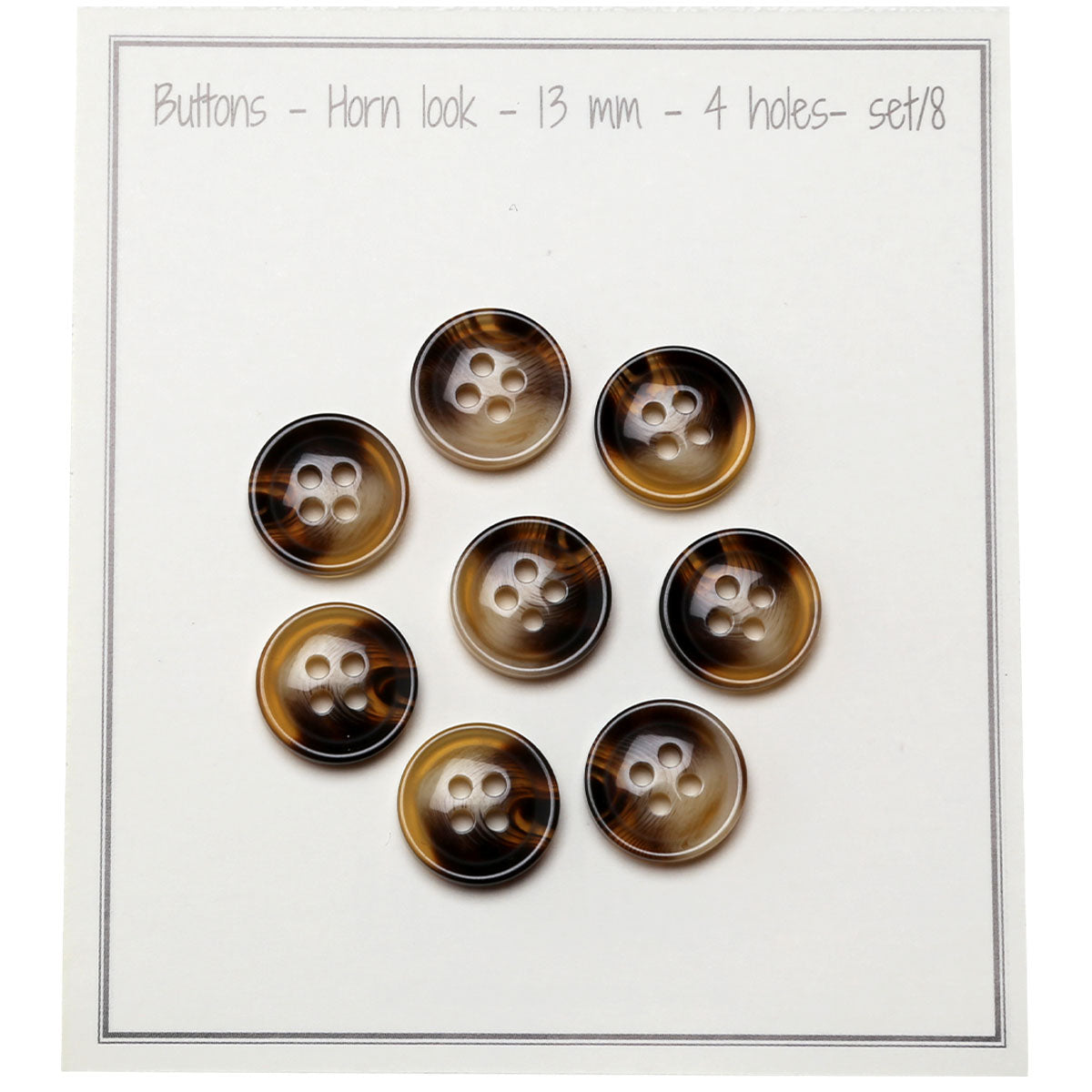 Package of 8 Classic Coco buttons 18 mm