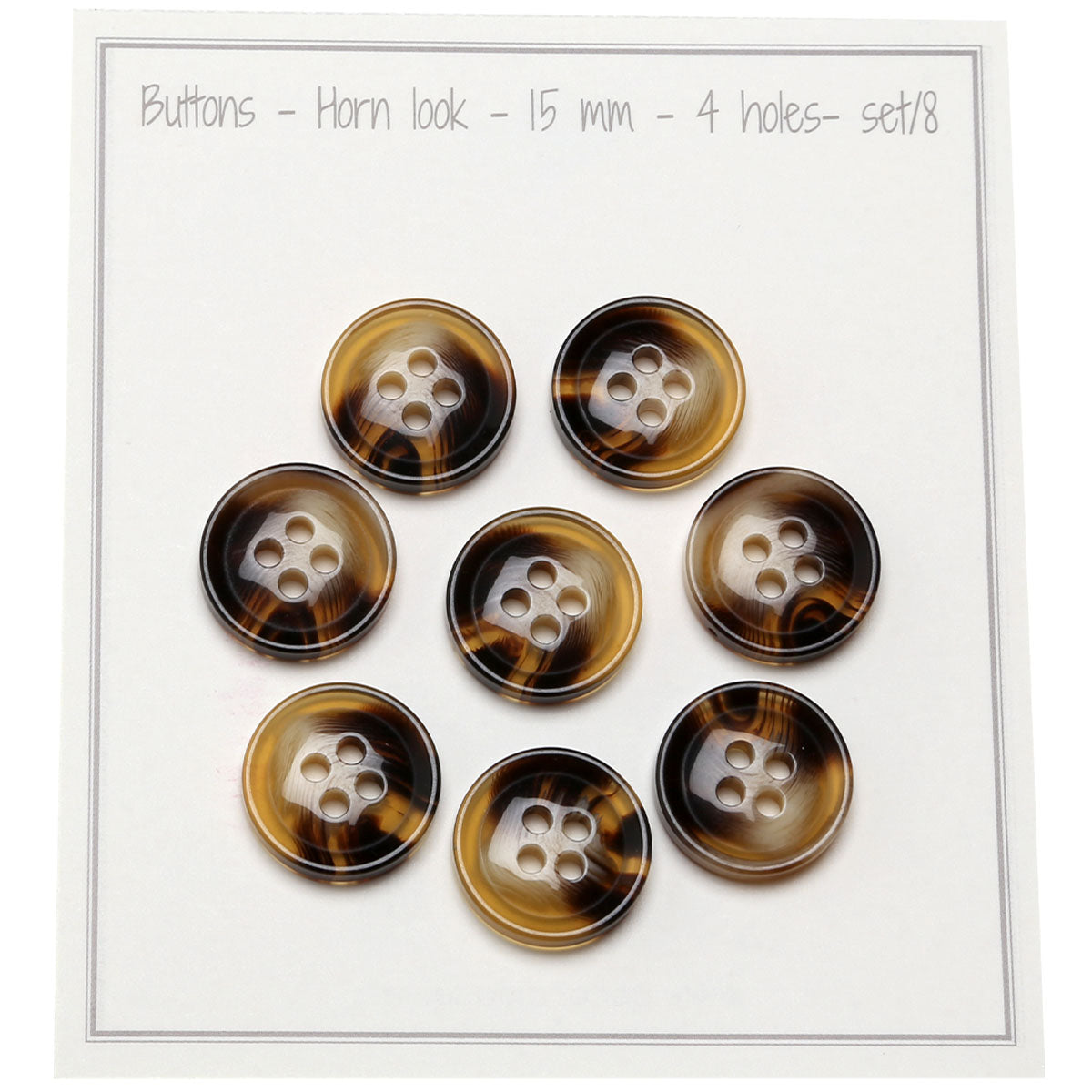 Package of 8 Classic Coco buttons 18 mm