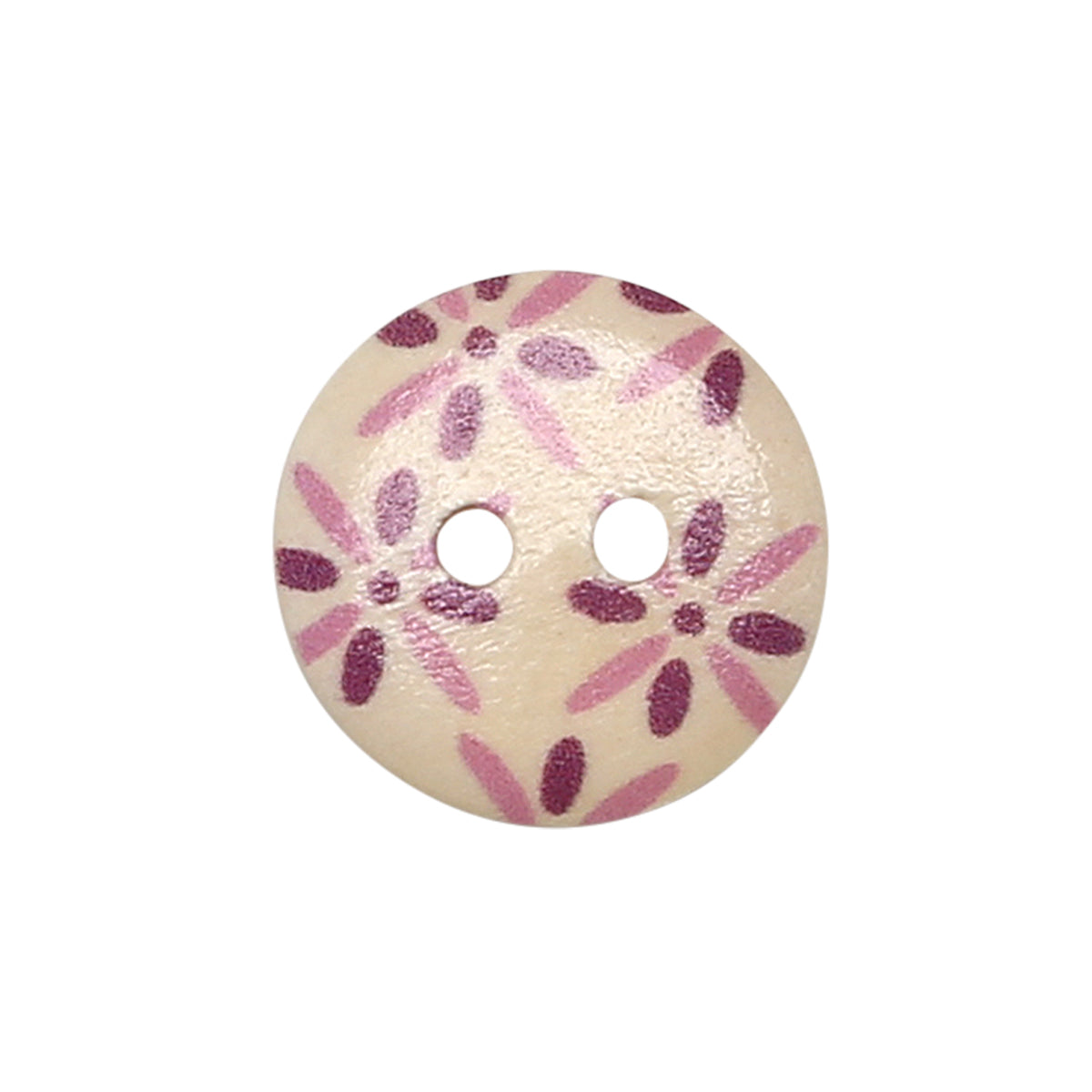 Set of 8 wooden buttons 15 mm - Flowers