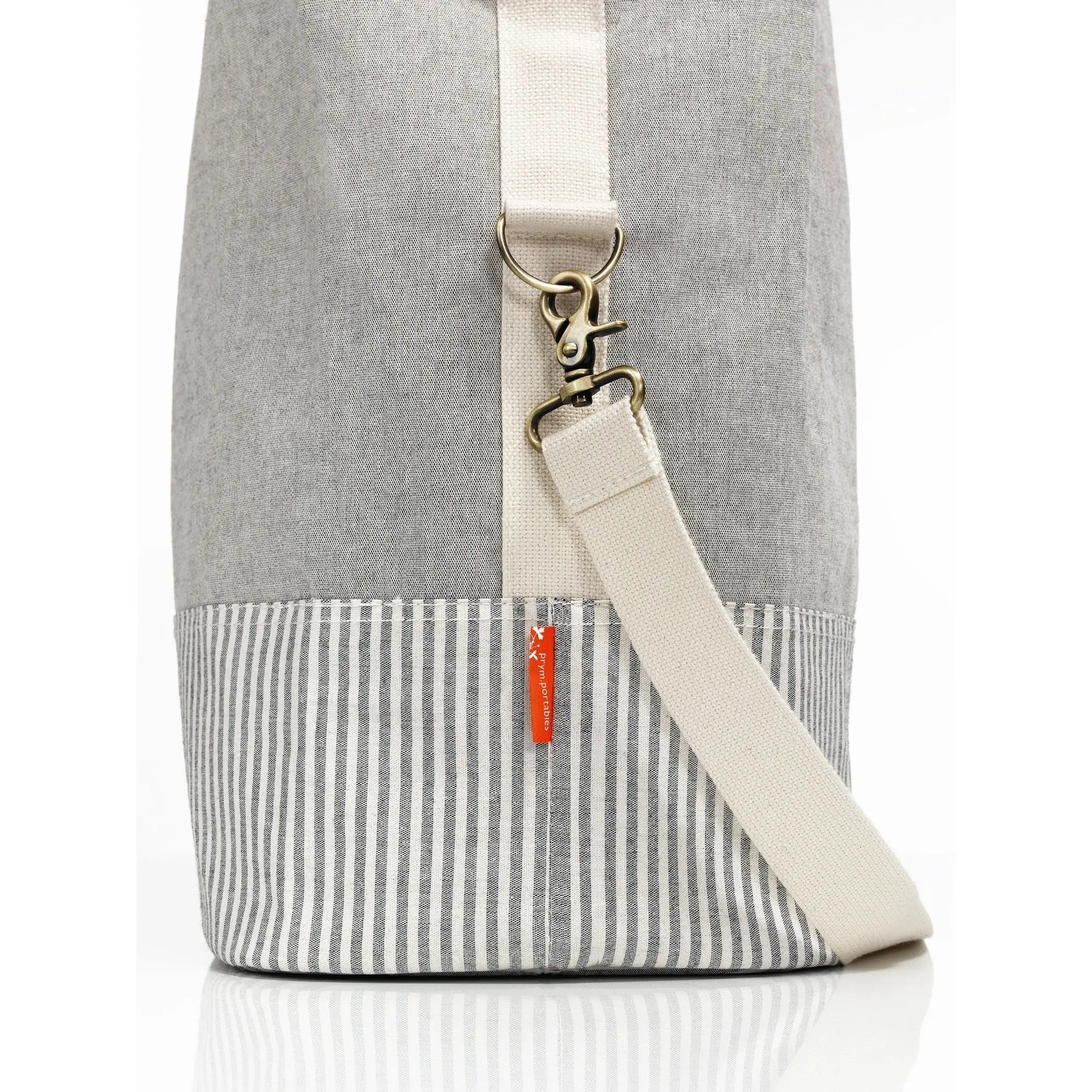 Sac canevas et bambou gris M