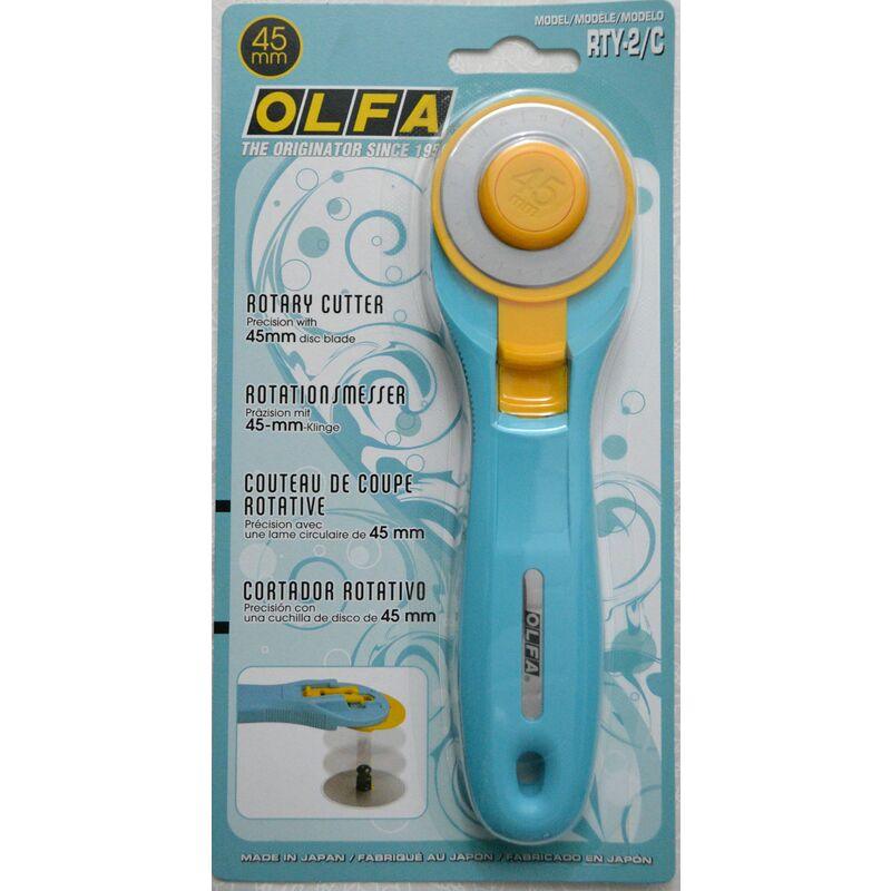 Cutter circulaire ergonomique Turquoise Olfa 45mm