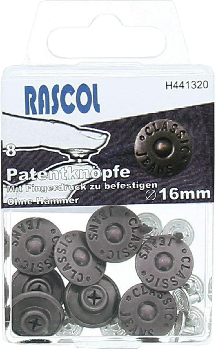 Boite de 8 boutons jeans 16mm Rascol - Argent mat