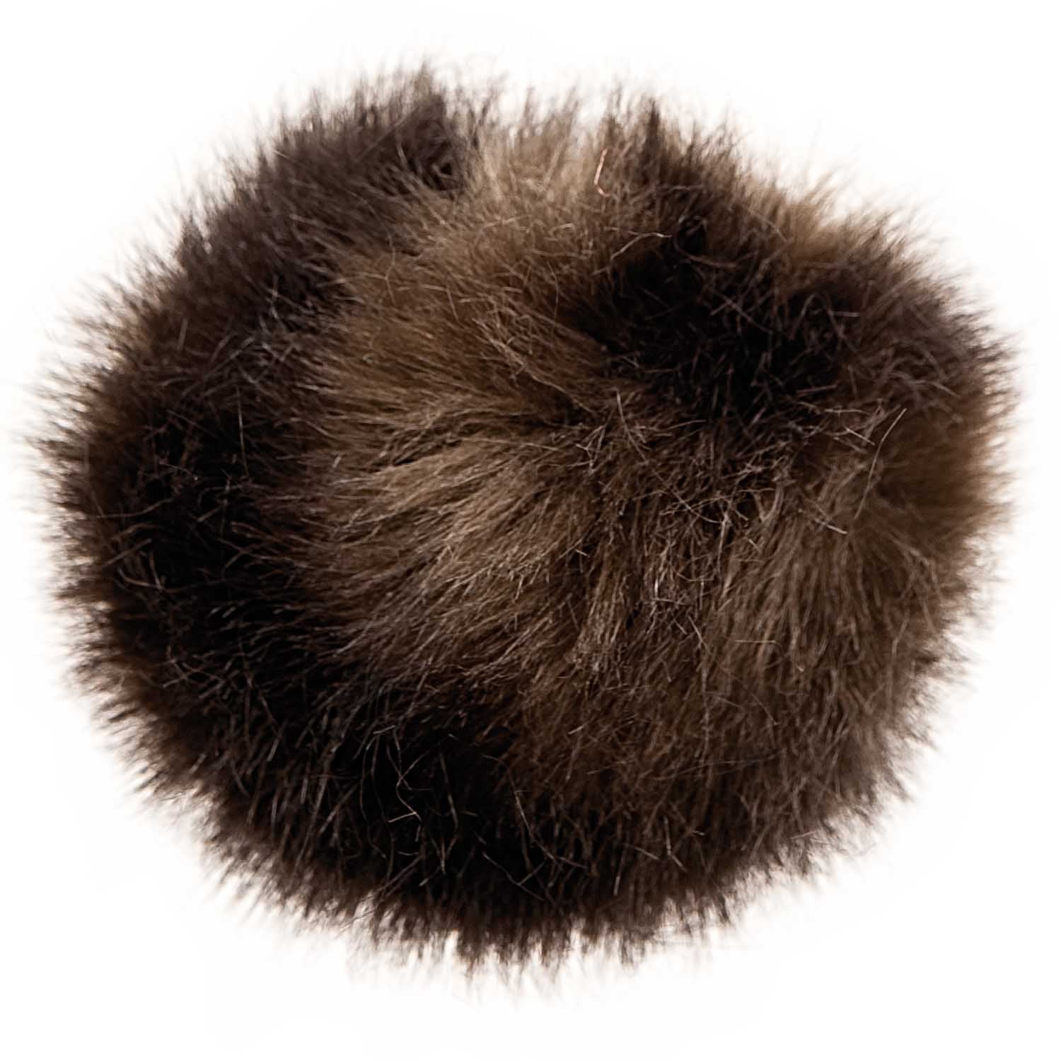 Pompon imitation fur 10 cm - dark brown