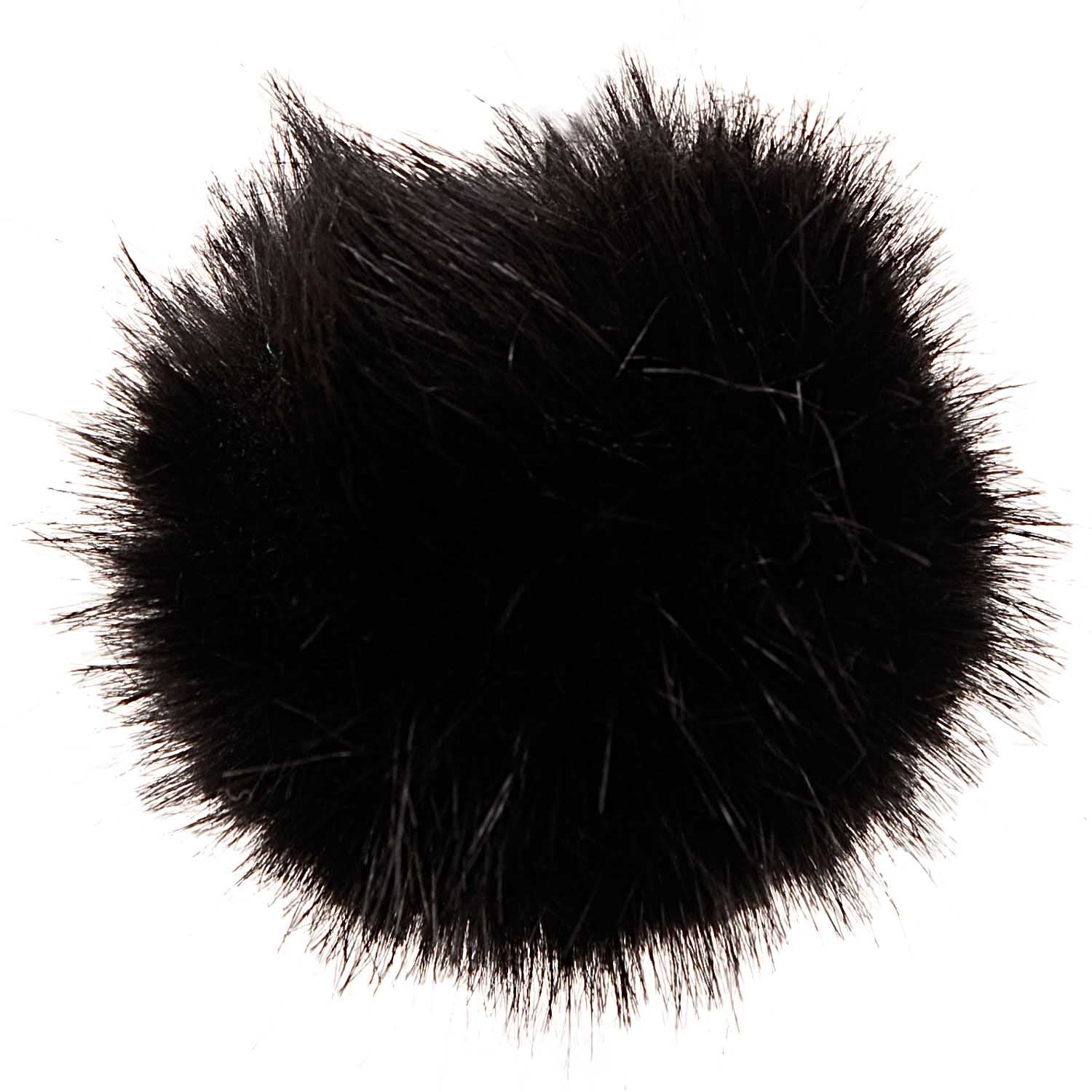 Pompom -Imitation Fell 10 cm - schwarz