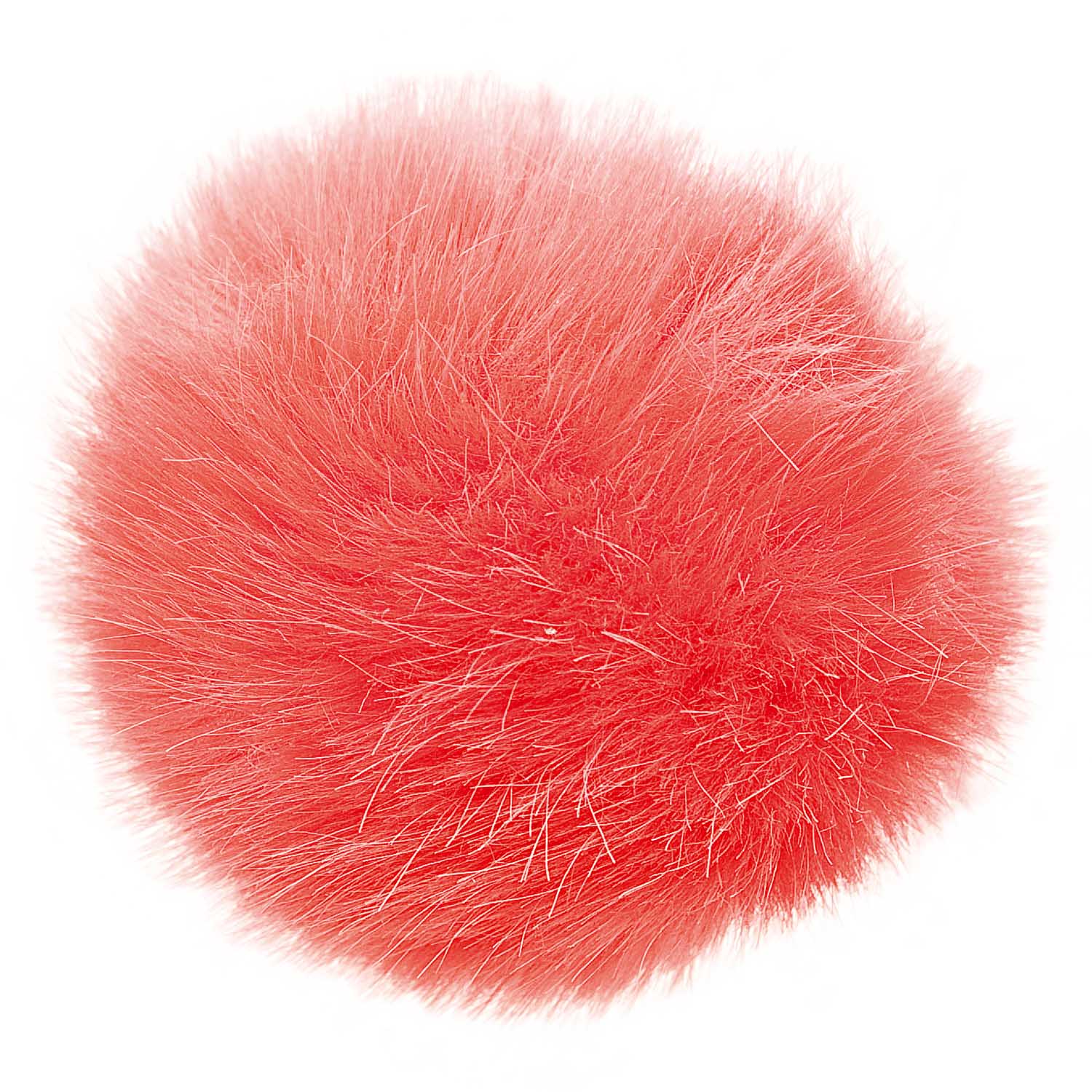 Pompon imitation fur 10 cm - Corail