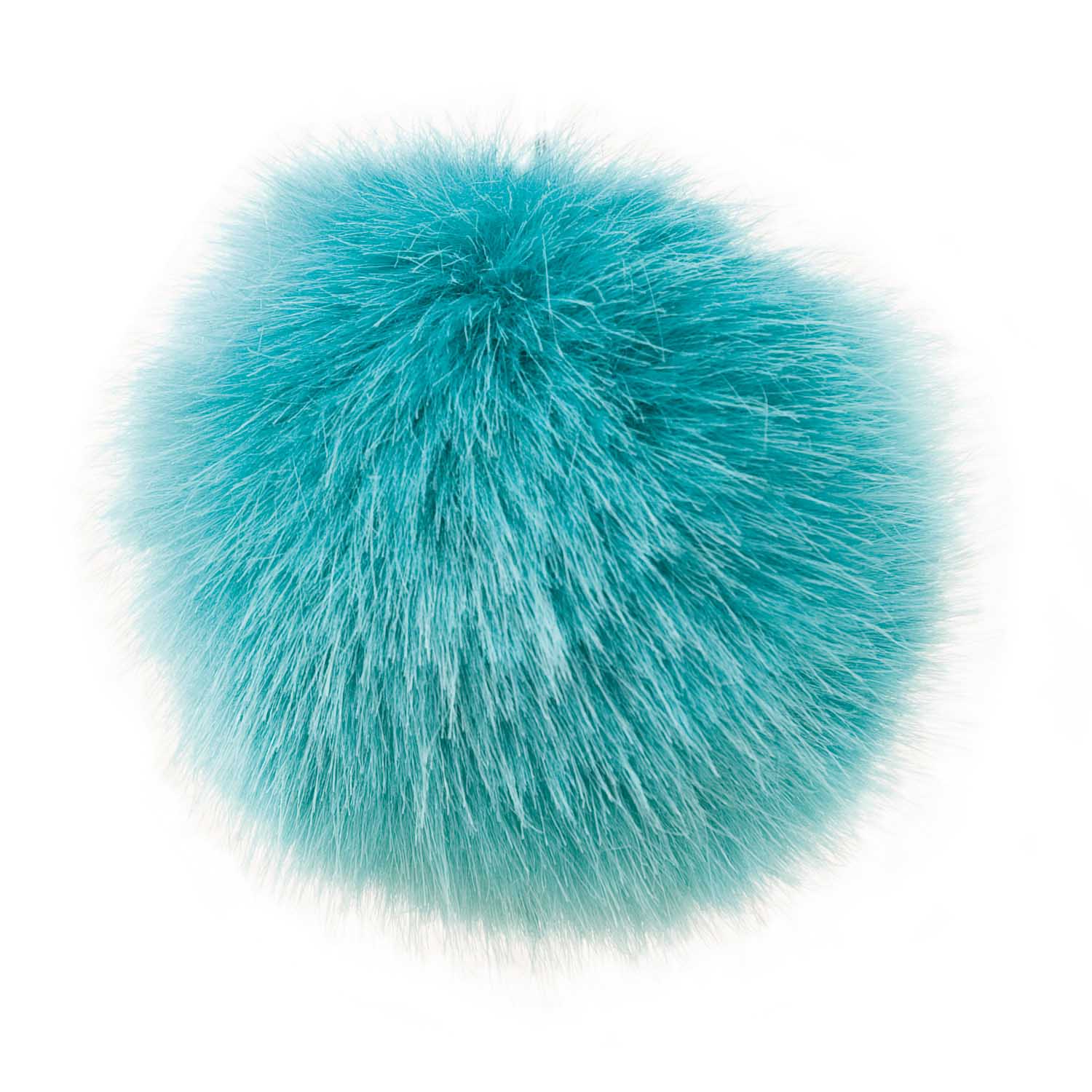 Pompon imitation fourrure 10 cm - Bleu pétrole