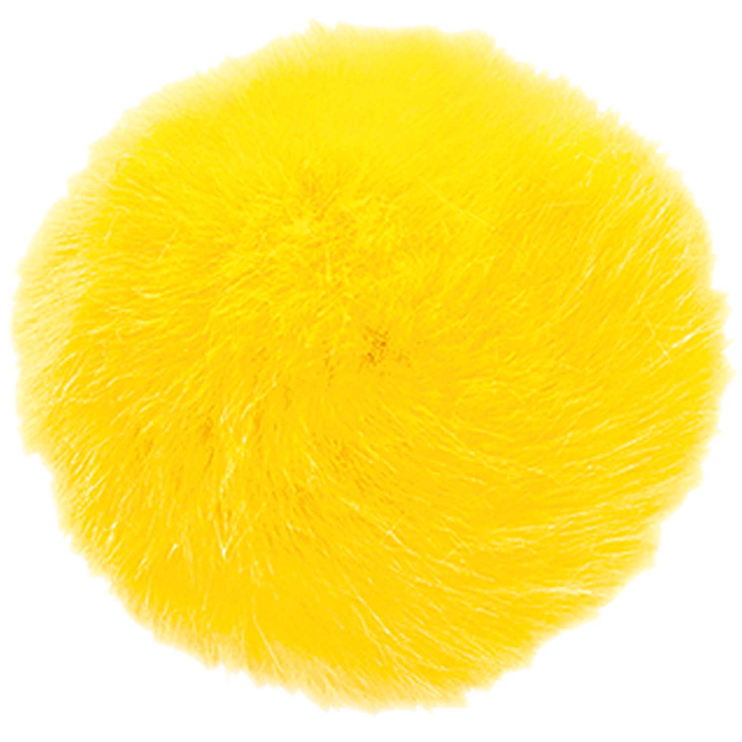 Pompom imitation fur 10 cm - yellow