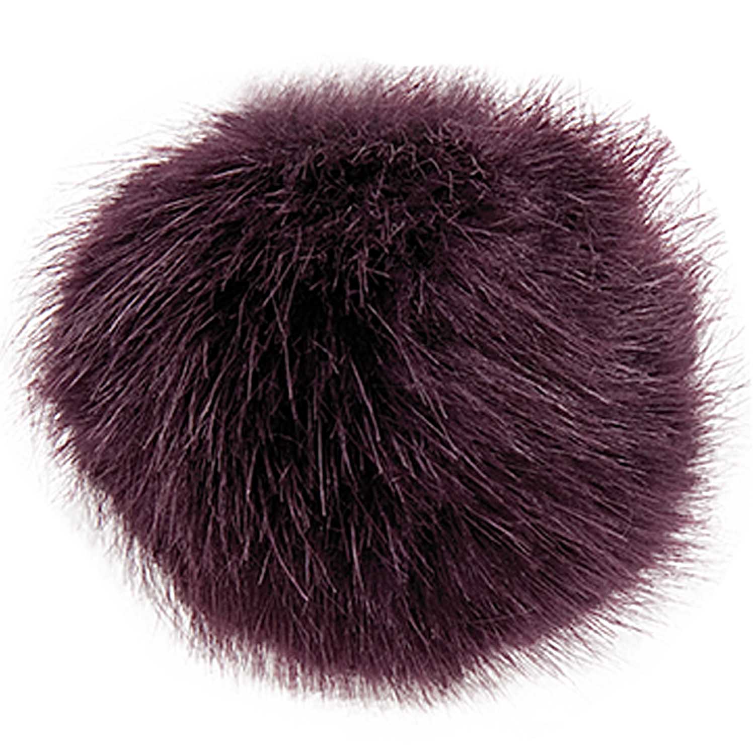 Pompon imitation fur 10 cm - Aubergine