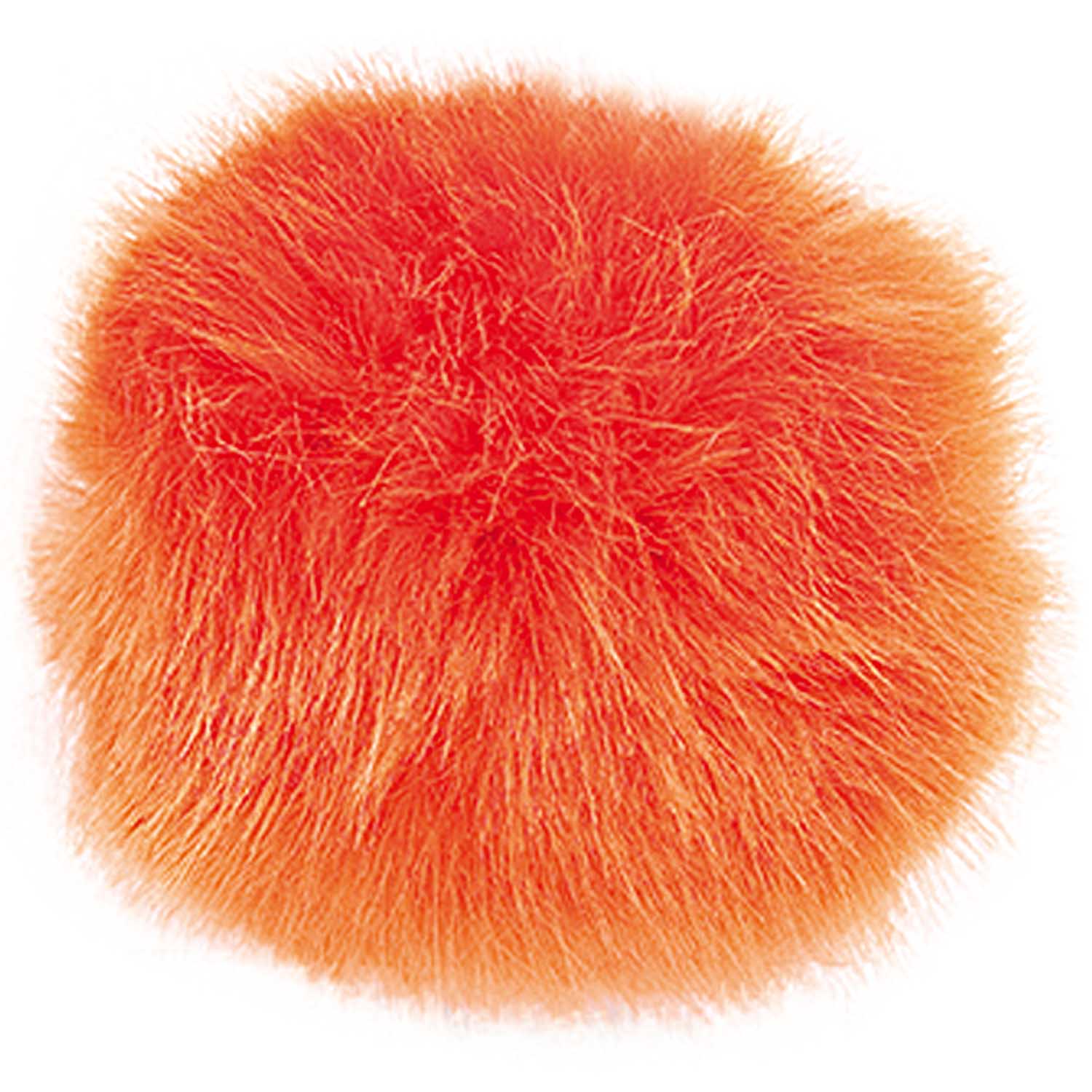 Pompon imitation fourrure 10 cm - Orange