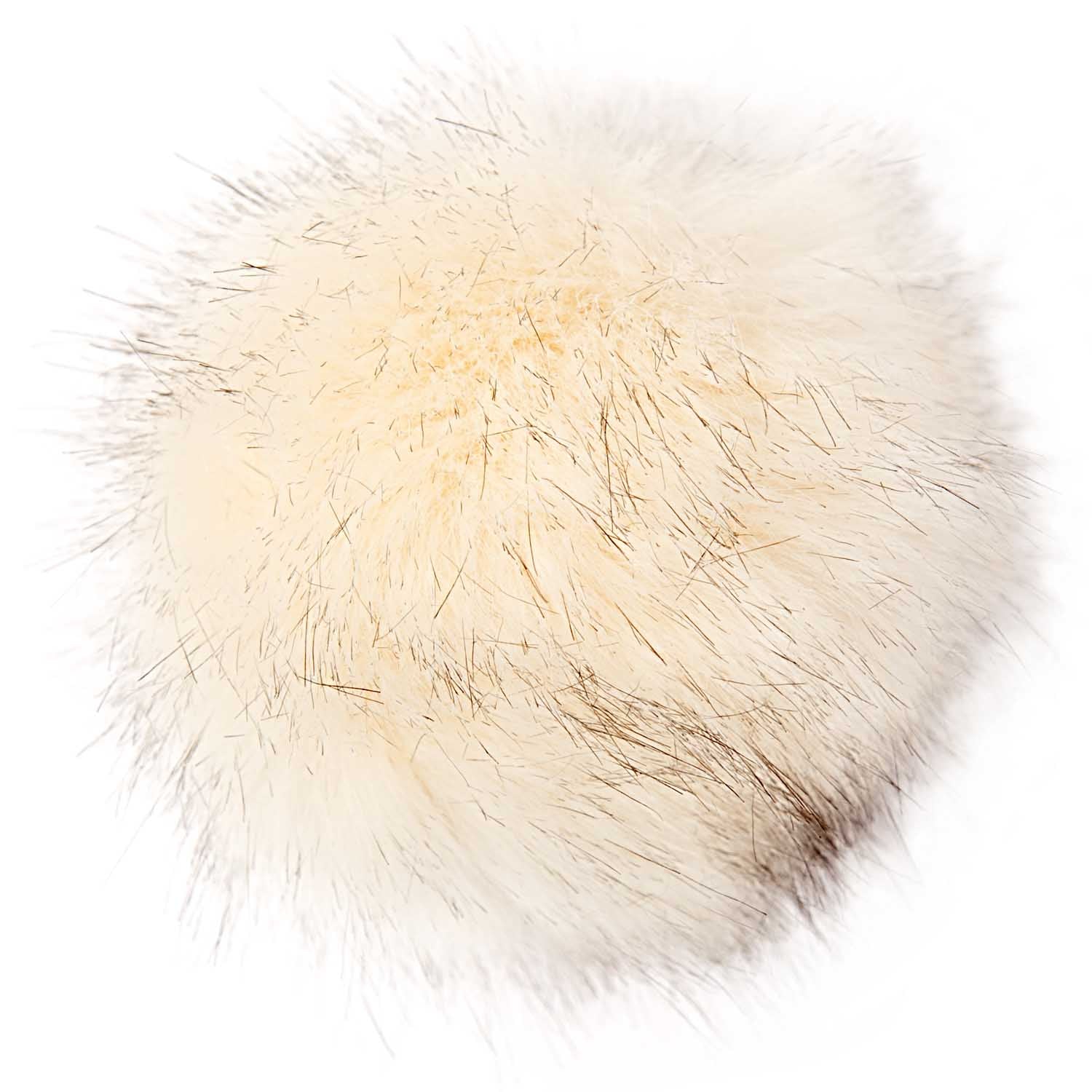 Pompon imitation fur 10 cm - Premium cream and black