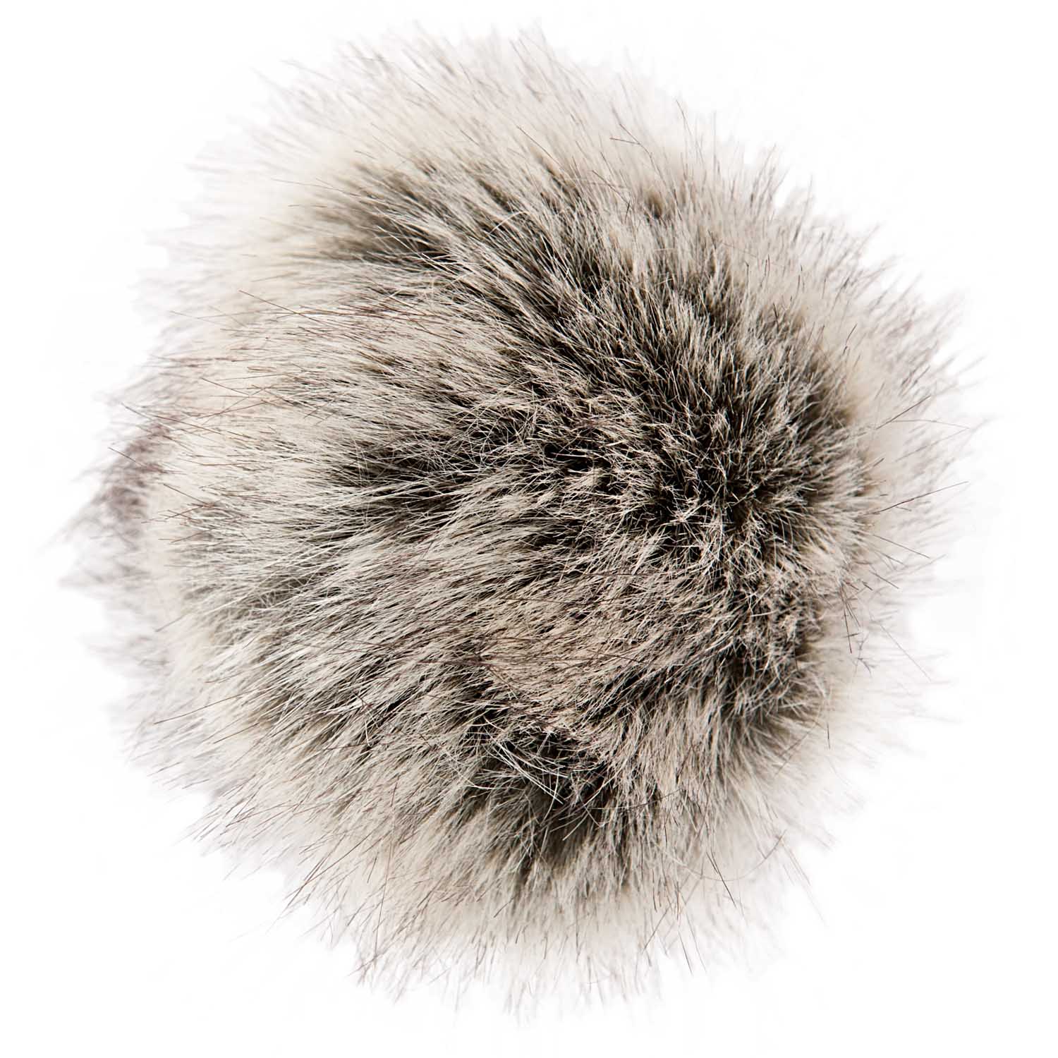 Pompon imitation fourrure 10 cm - Premium beige et noir