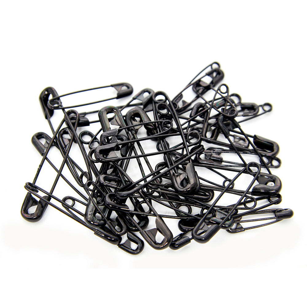 Glass tube of 50 matching dirty pins - Black