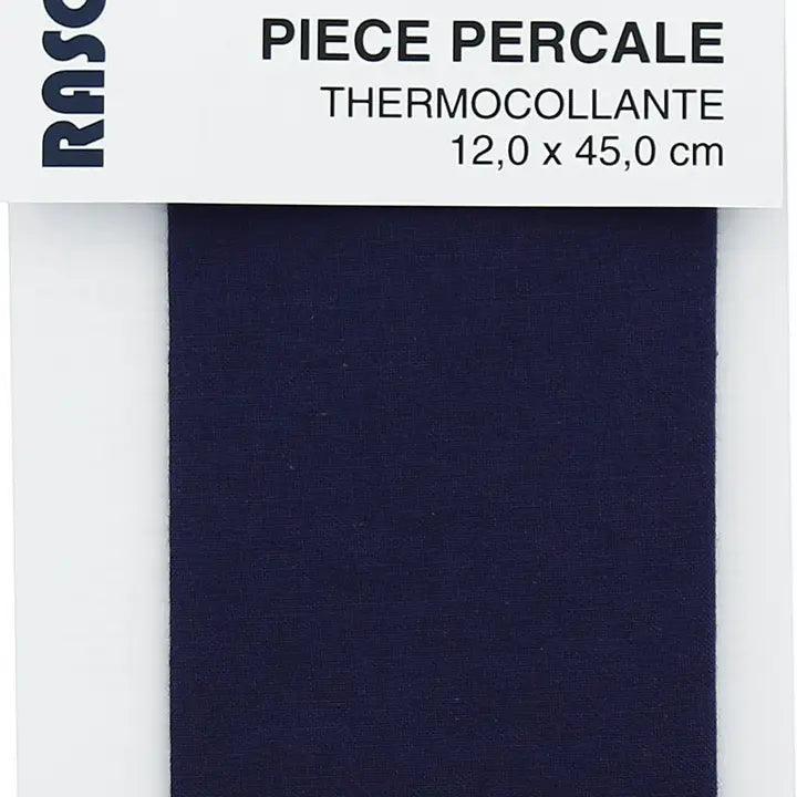 Percale thermocollante pour réparation - Bleu marine