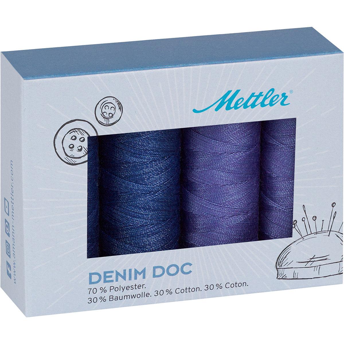 Coffret de 4 fils à coudre Denim Mettler