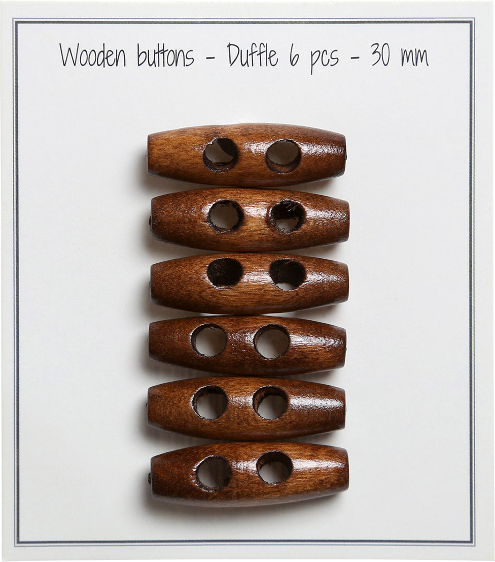 Set of 6 Buchette Light Brown Buchette buttons 30 mm