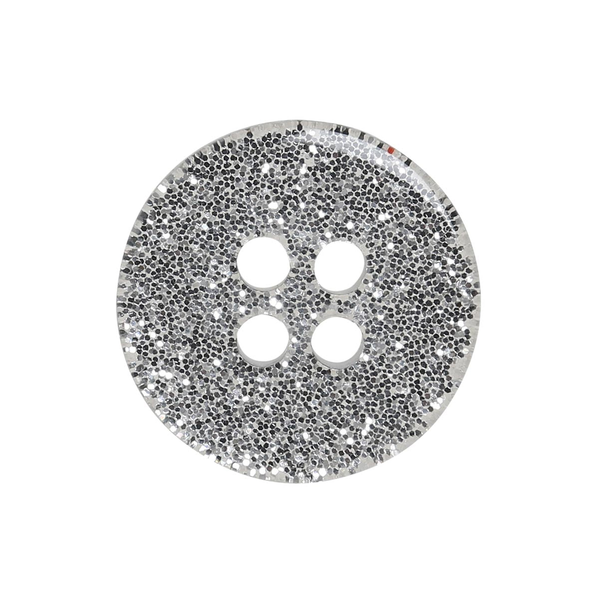 Set of 8 glitter buttons 15 mm - Silver