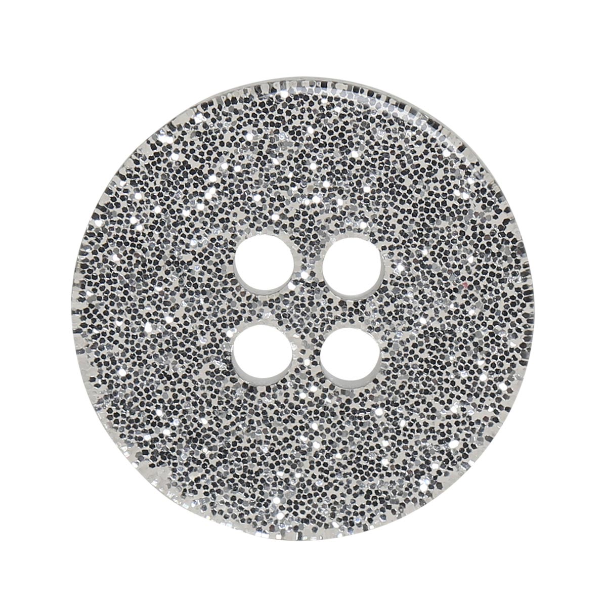 Set of 8 glitter buttons 18 mm - Silver