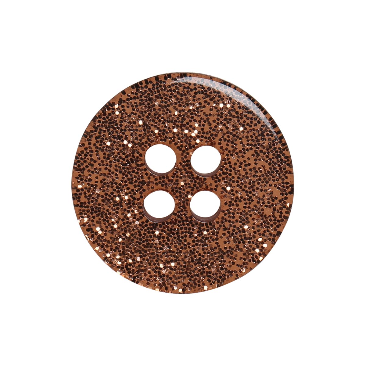 Set of 8 glitter buttons 15 mm - Copper