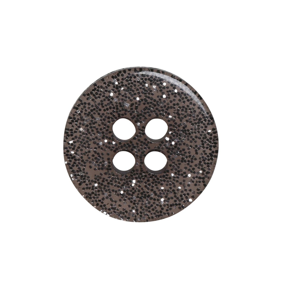 Set of 8 glitter buttons 12 mm - black