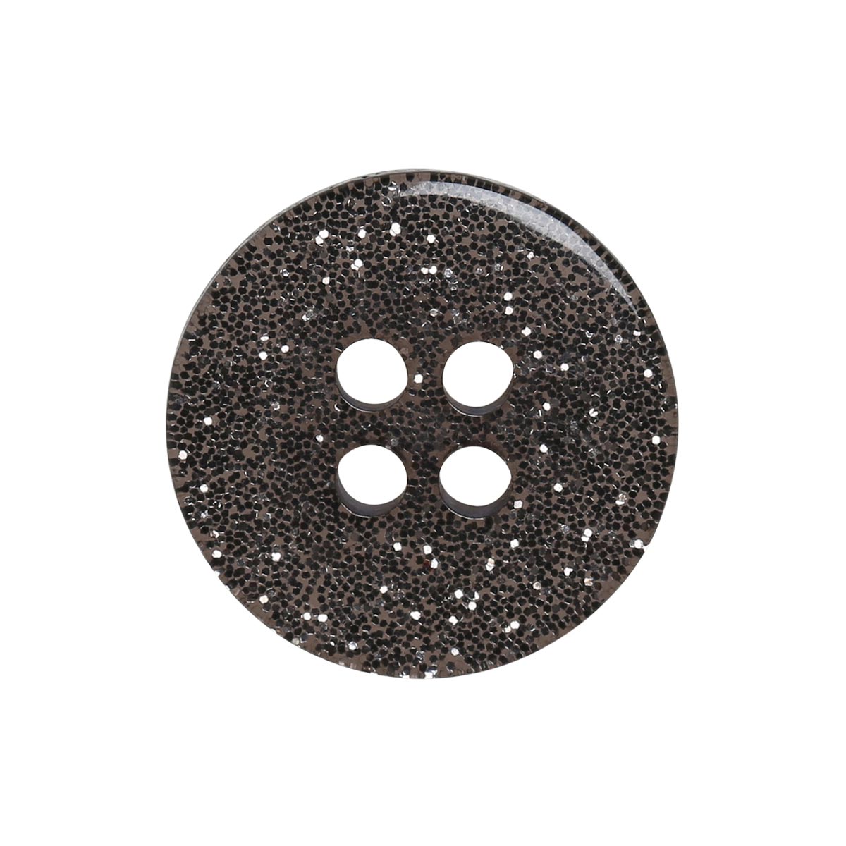 Set of 8 glitter buttons 15 mm - black