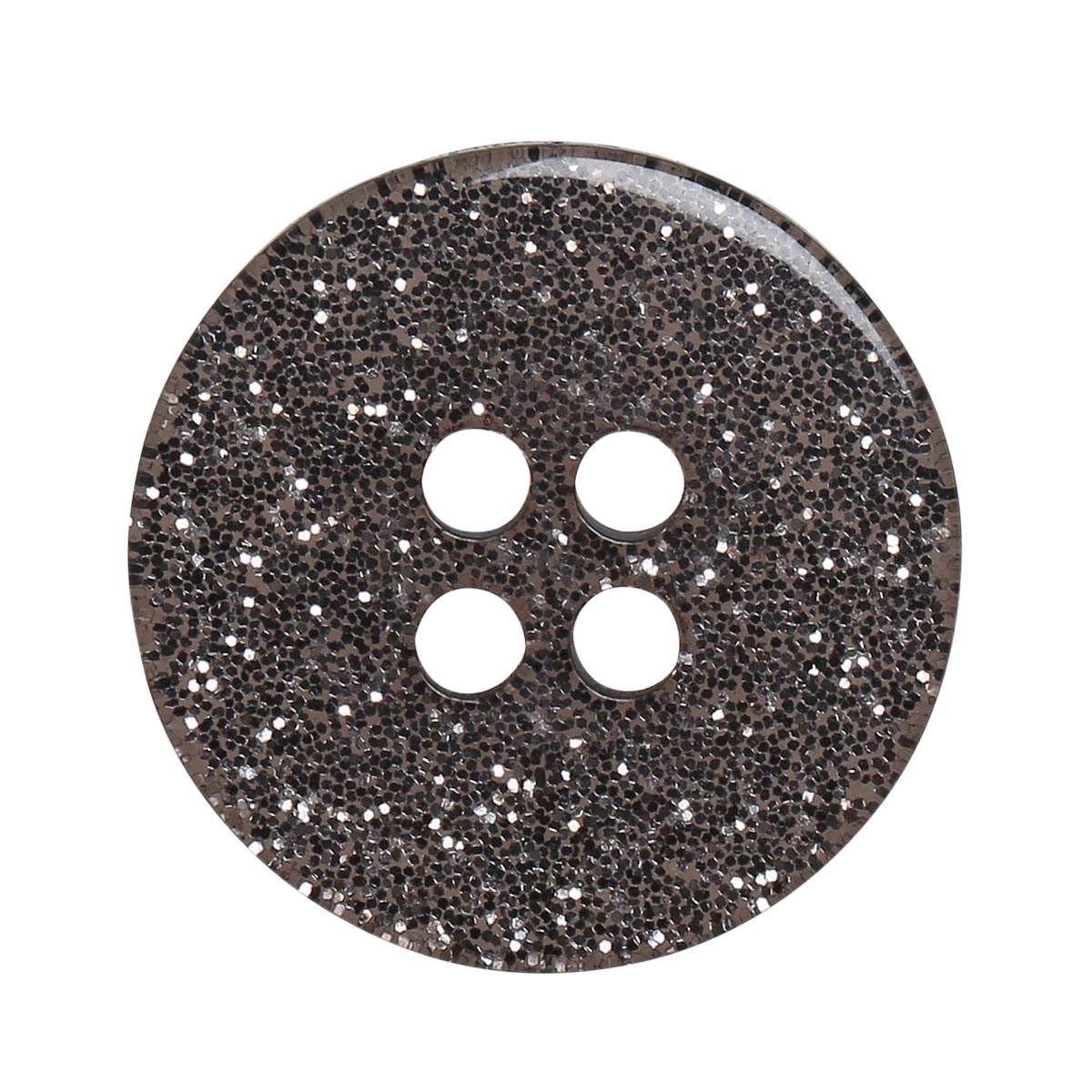 Set of 8 glitter buttons 18 mm - black