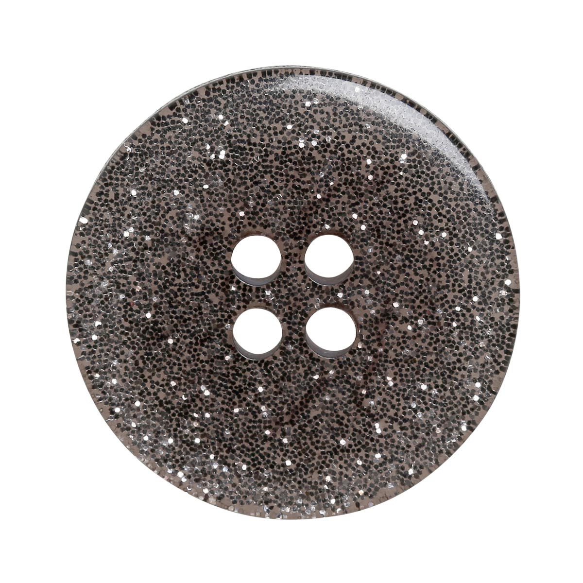 Set of 6 glitter buttons 21 mm - Black