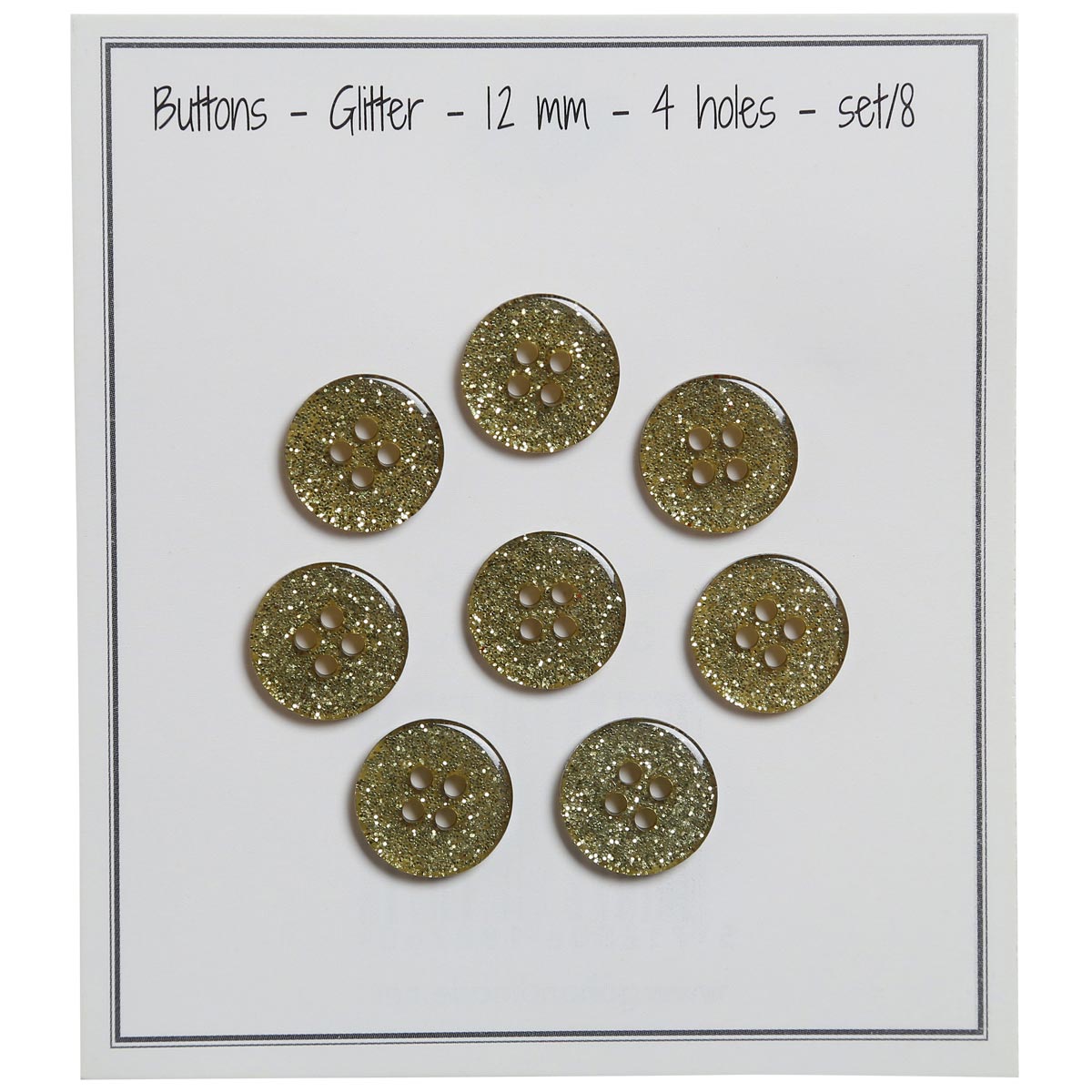 Set de 8 boutons Glitter 12 mm - Vert