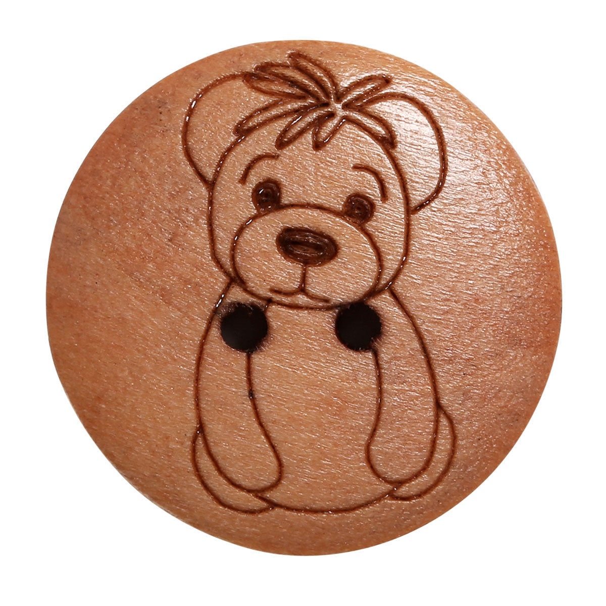 Set of 8 17 mm wooden buttons - Teddy