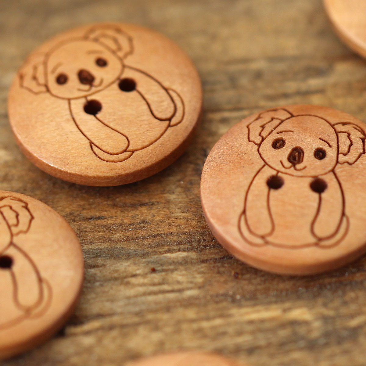 Set of 8 wooden buttons 17 mm - Koala