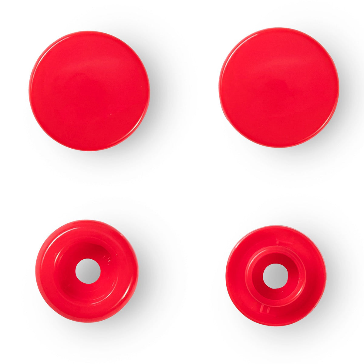 Set de 30 boutons pression Color Snaps 12,4 mm - Rouge vif