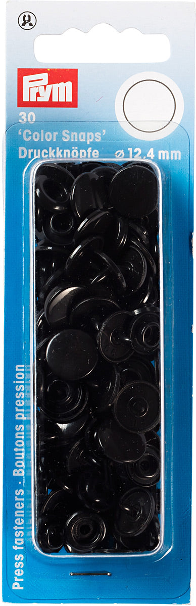 Set de 30 boutons pression Color Snaps 12,4 mm - Noir